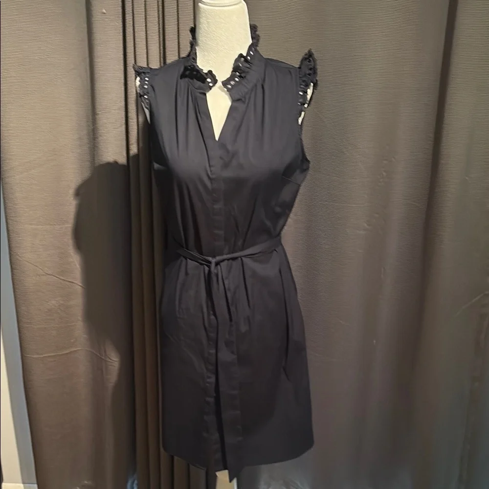 Ann Taylor Petite Blue Sleeveless Tie Front Dress - Picture 1 of 5